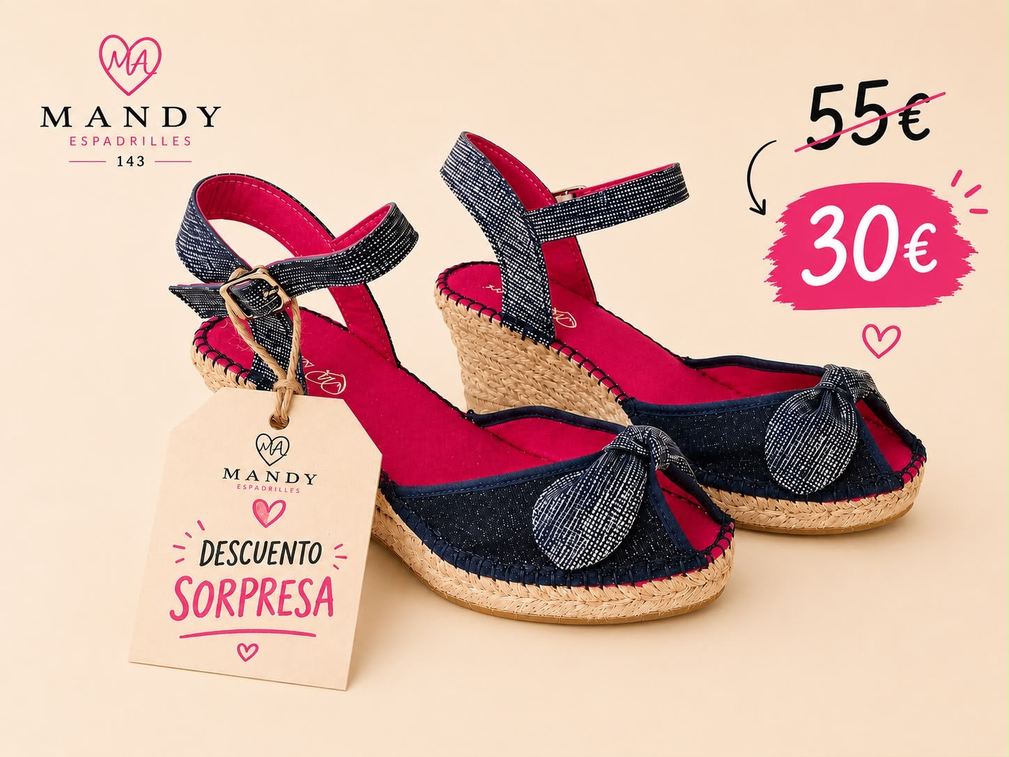Cuña Espadrille Marino - Descuento Sorpresa 30€