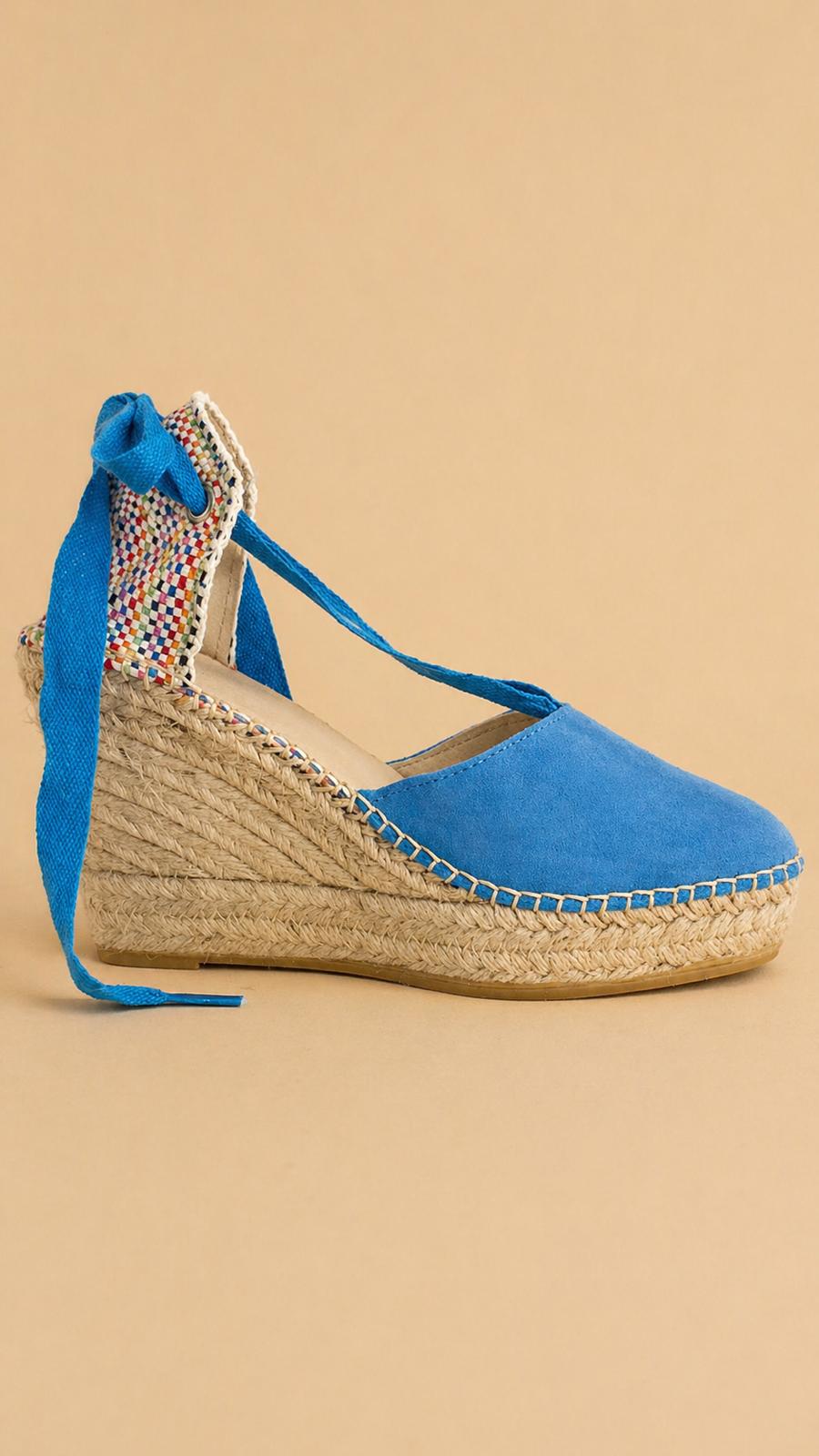 Espadrille Valenciana de Cuña Alta en Ante con Cinta al Tobillo | 8 Colores