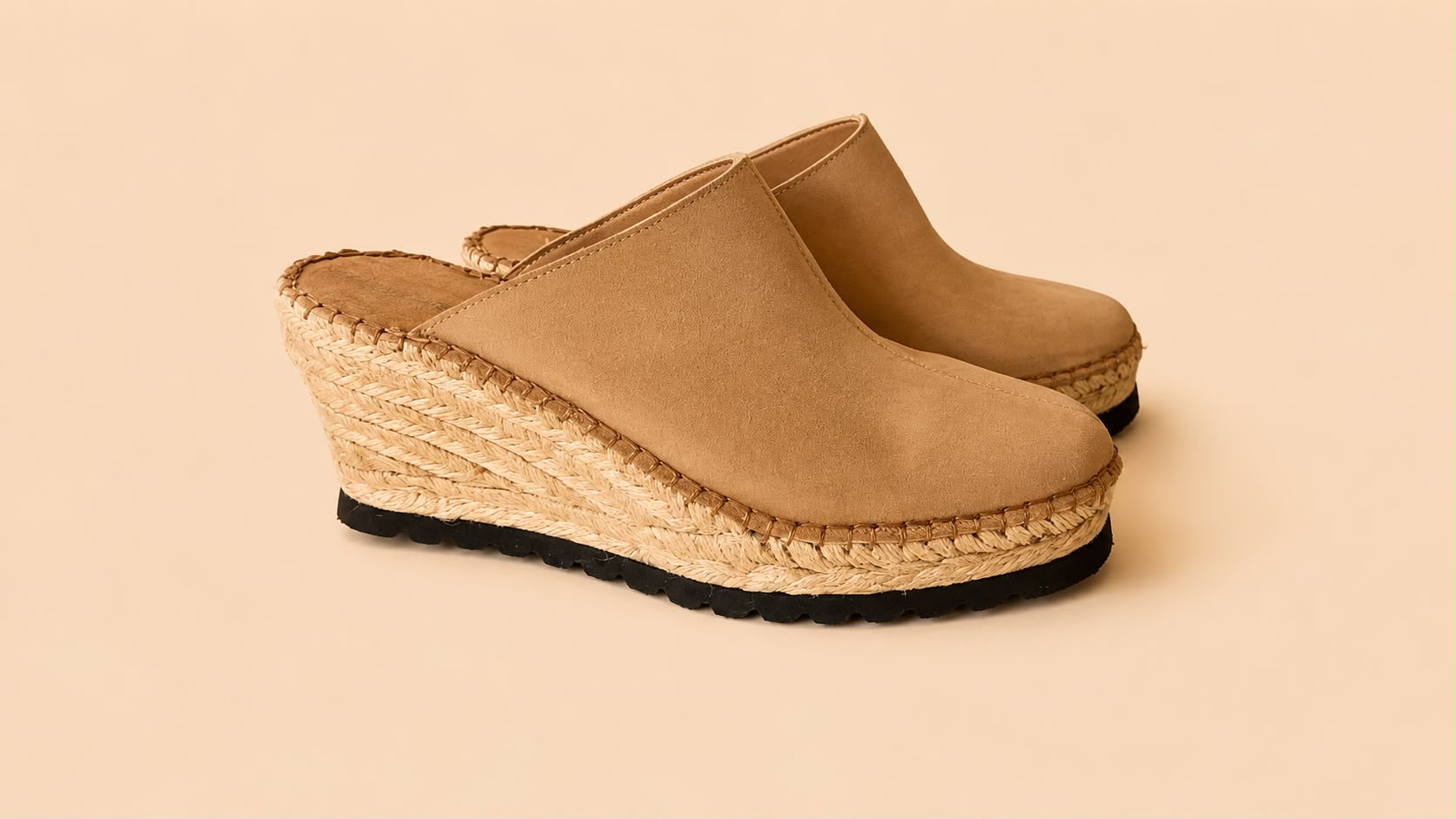 Mules de Cuña de Esparto con Pala Cerrada | 3 Colores