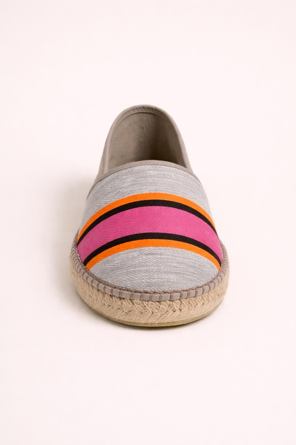 Alpargatas/Espadrilles de esparto rayadas multicolor - Zapatillas artesanales planas para mujer Mandy