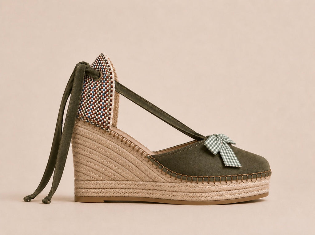 Espadrilles de Cuña Artesanales con Lazo al Tobillo