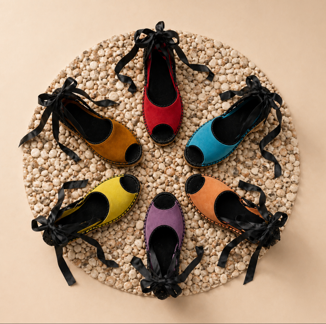Espadrilles de Cuña 8 cm Fingers in the air con Lazo de Raso | 6 Colores