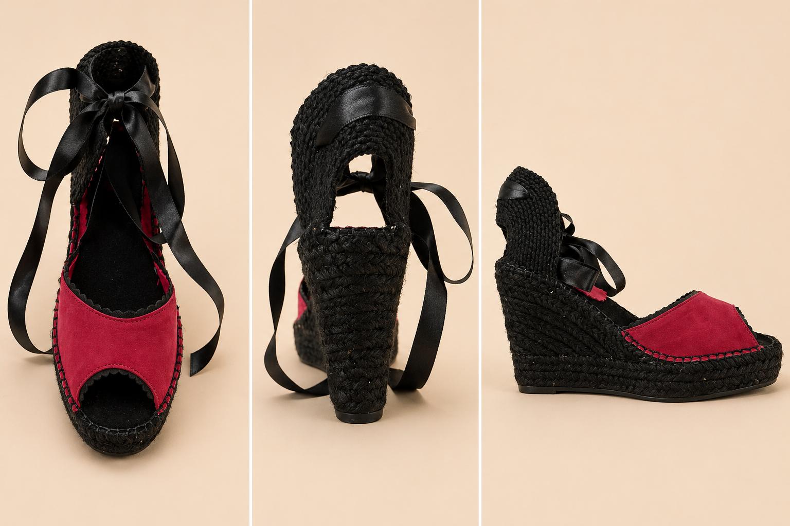 Espadrilles de Cuña 8 cm Fingers in the air con Lazo de Raso | 6 Colores