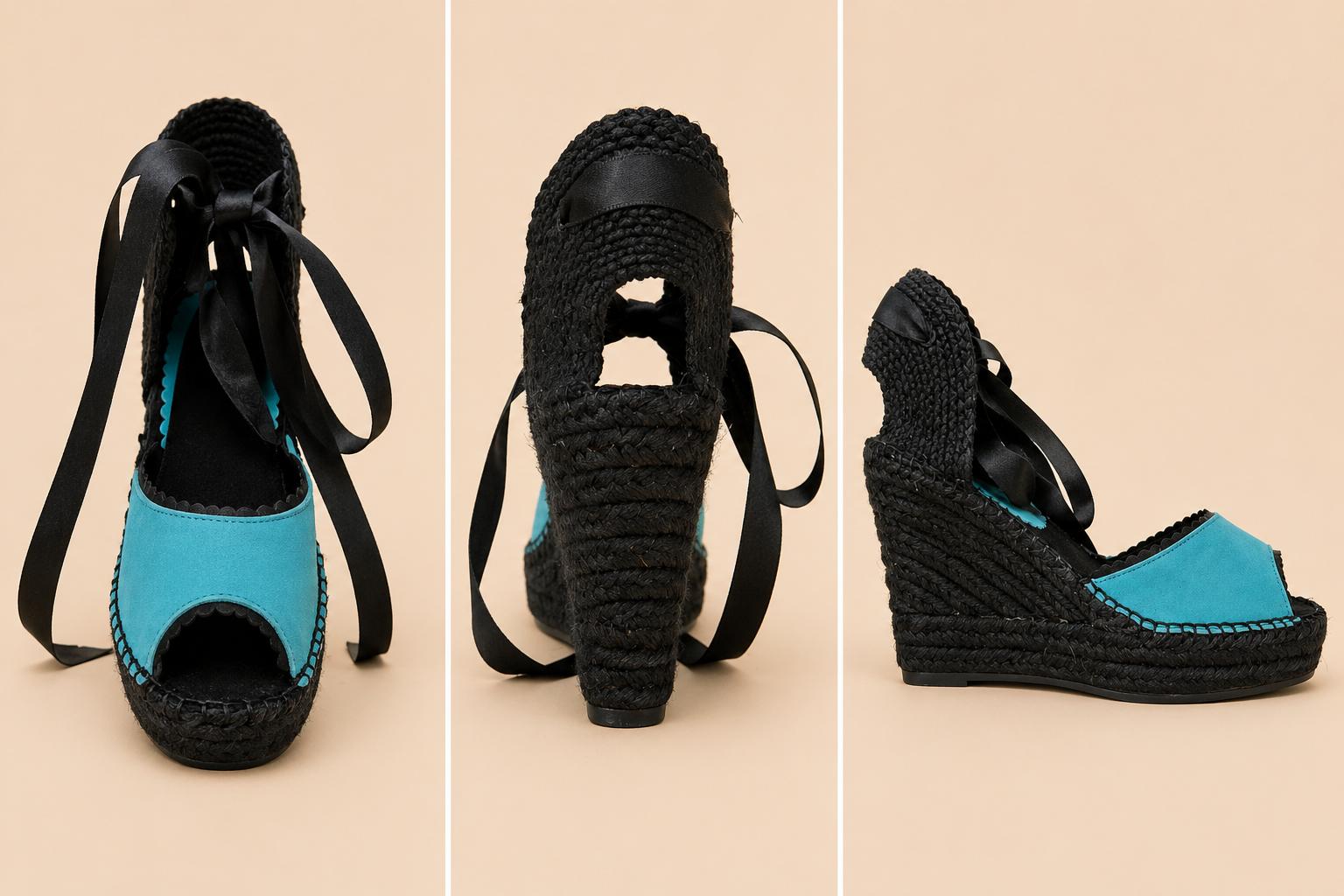 Espadrilles de Cuña 8 cm Fingers in the air con Lazo de Raso | 6 Colores