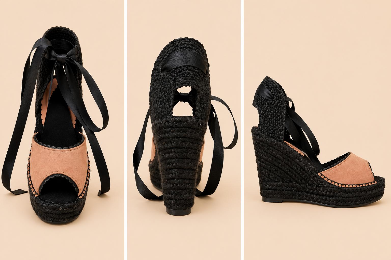 Espadrilles de Cuña 8 cm Fingers in the air con Lazo de Raso | 6 Colores