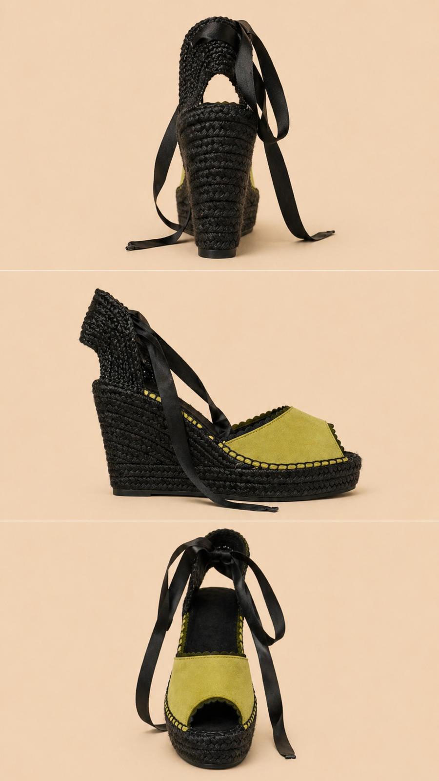 Espadrilles de Cuña 8 cm Fingers in the air con Lazo de Raso | 6 Colores