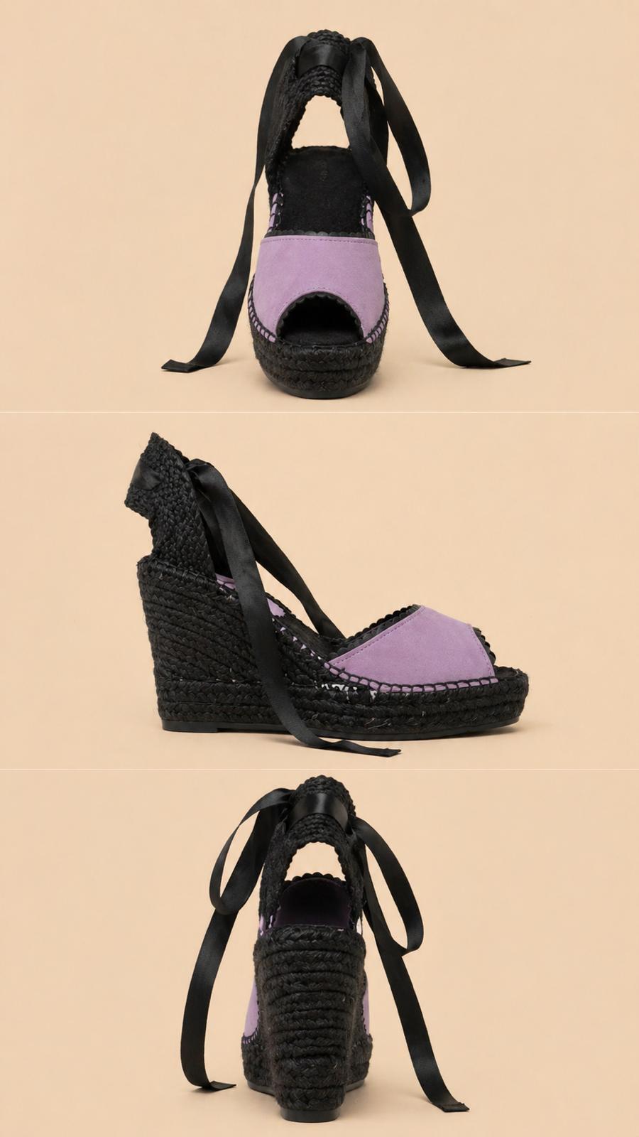 Espadrilles de Cuña 8 cm Fingers in the air con Lazo de Raso | 6 Colores