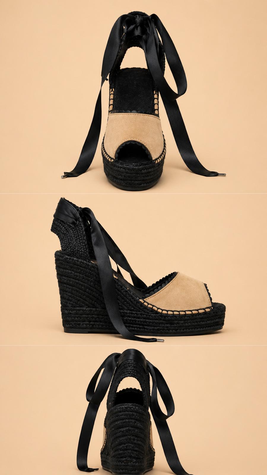 Espadrilles de Cuña 8 cm Fingers in the air con Lazo de Raso | 6 Colores