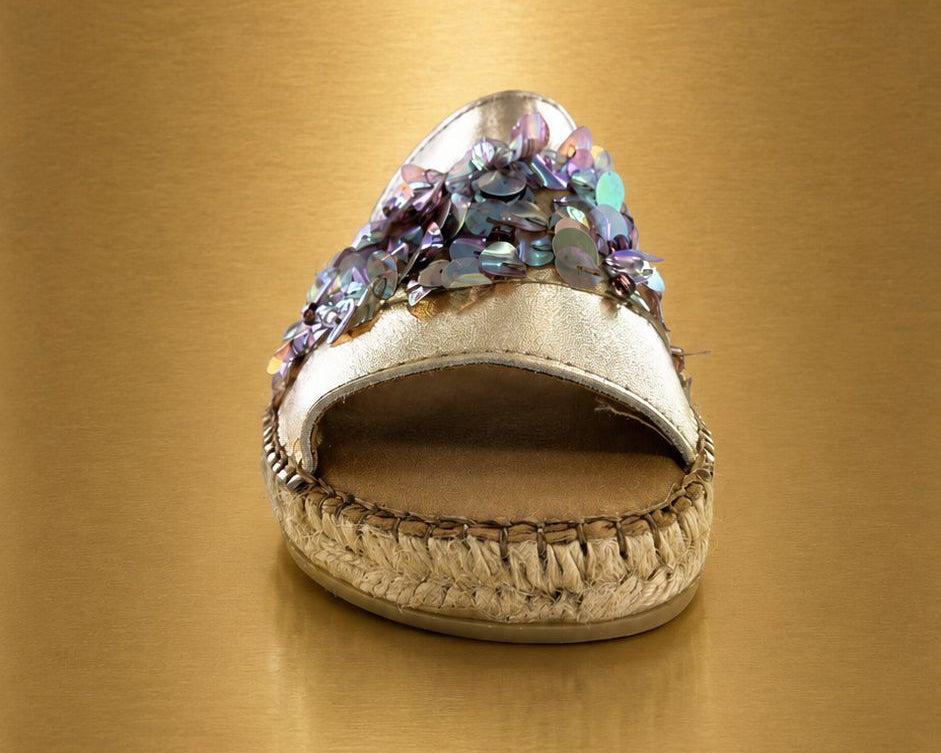 Sandalias de Esparto con Lentejuelas Metálicas | Artesanal