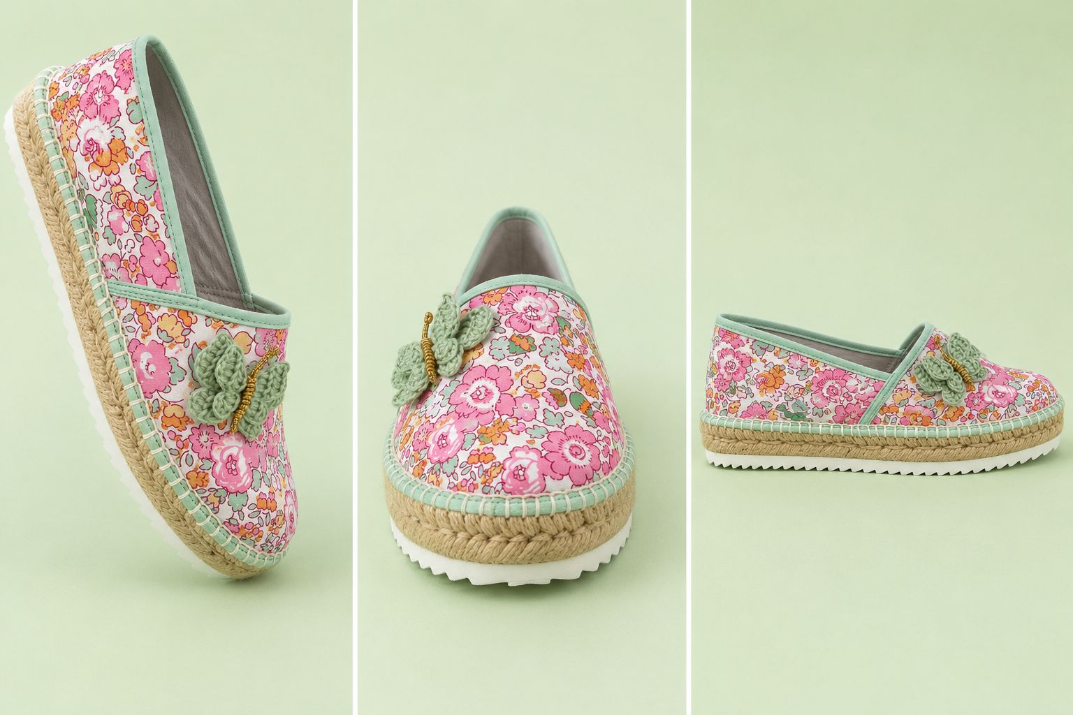 Espadrille Liberty con Mariposa de Ganchillo — Edición Limitada