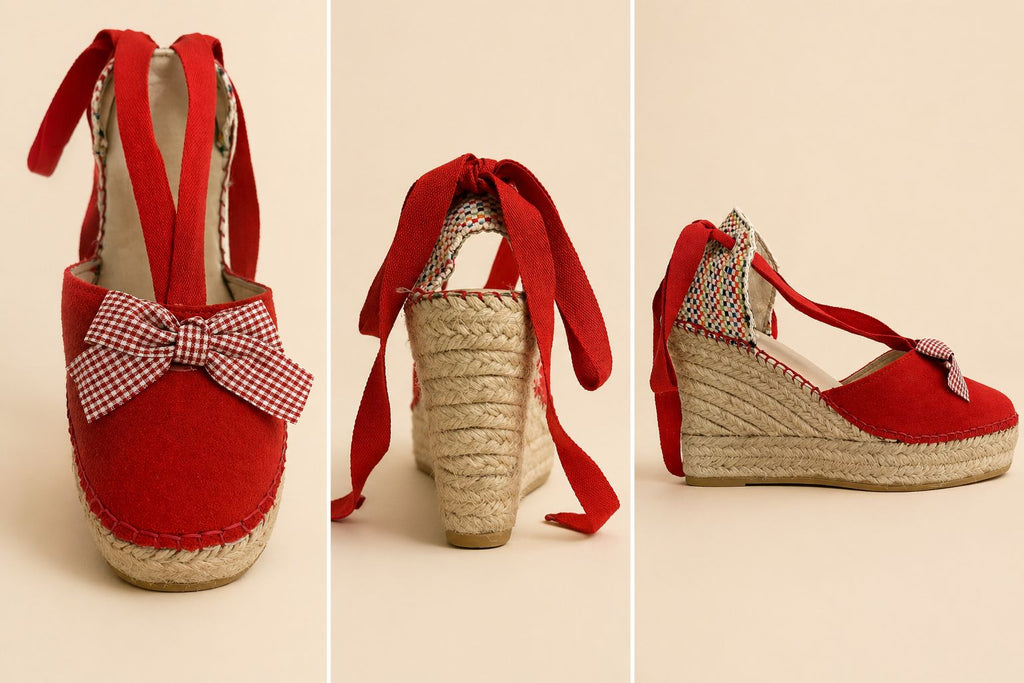 Espadrilles de Cuña Artesanales con Lazo al Tobillo