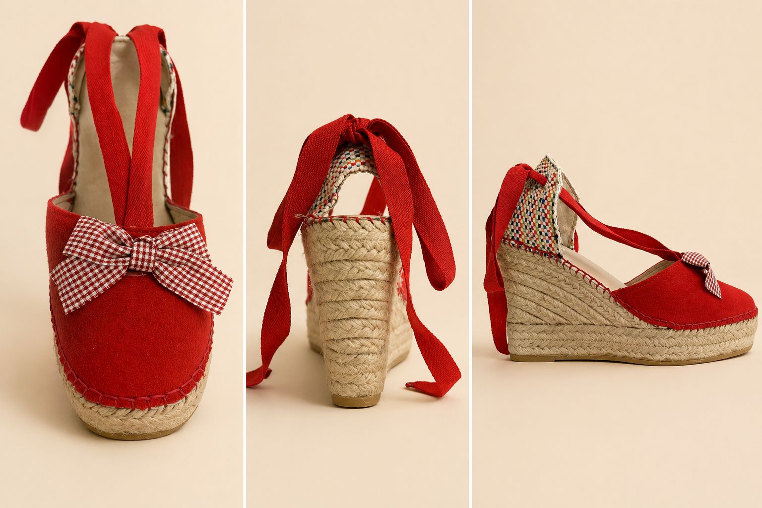 Espadrilles de Cuña Artesanales con Lazo al Tobillo