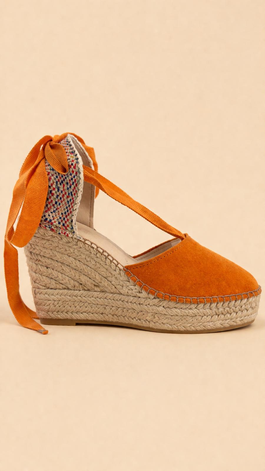 Espadrille Valenciana de Cuña Alta en Ante con Cinta al Tobillo | 8 Colores