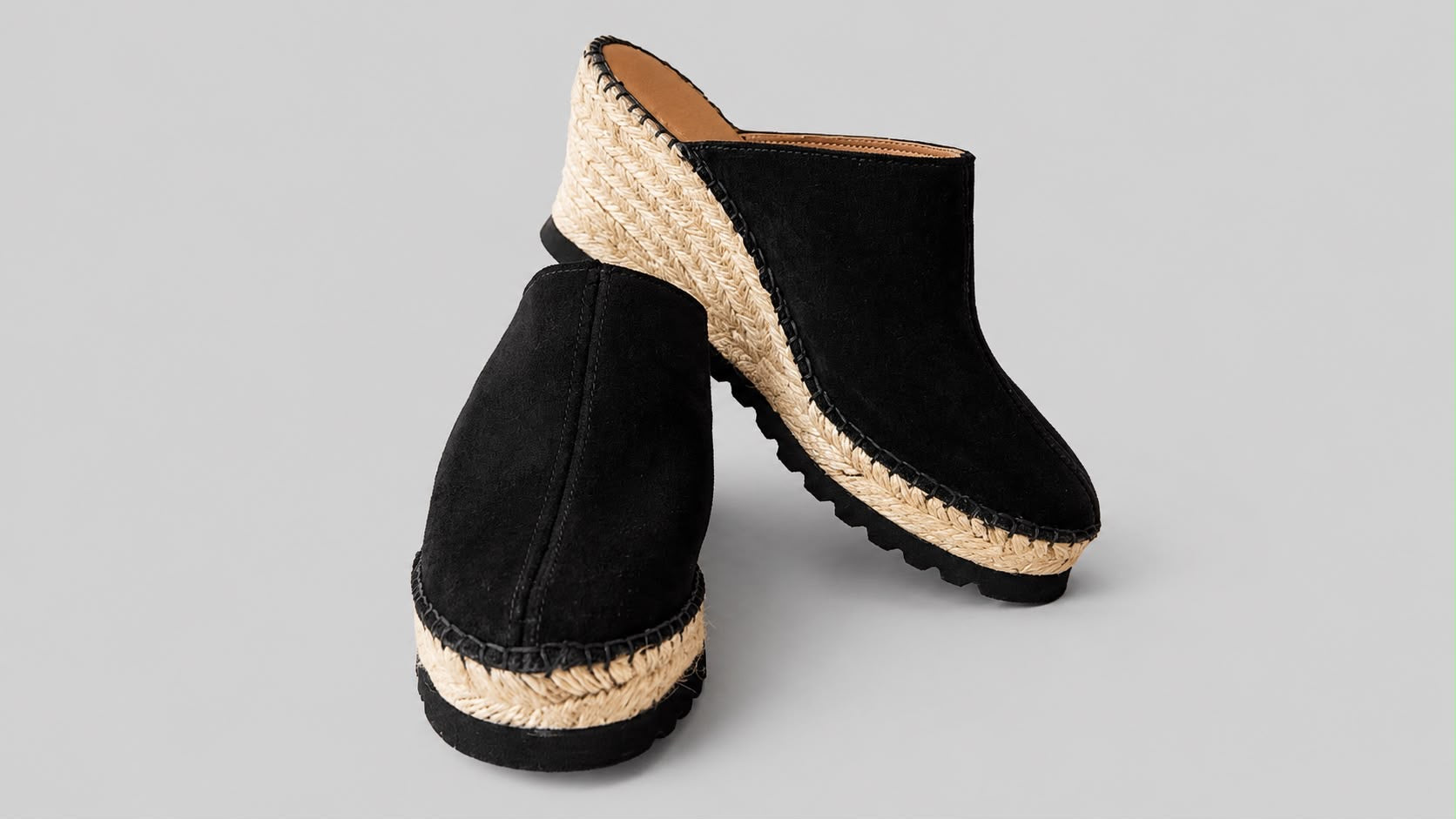 Mules de Cuña de Esparto con Pala Cerrada | 3 Colores