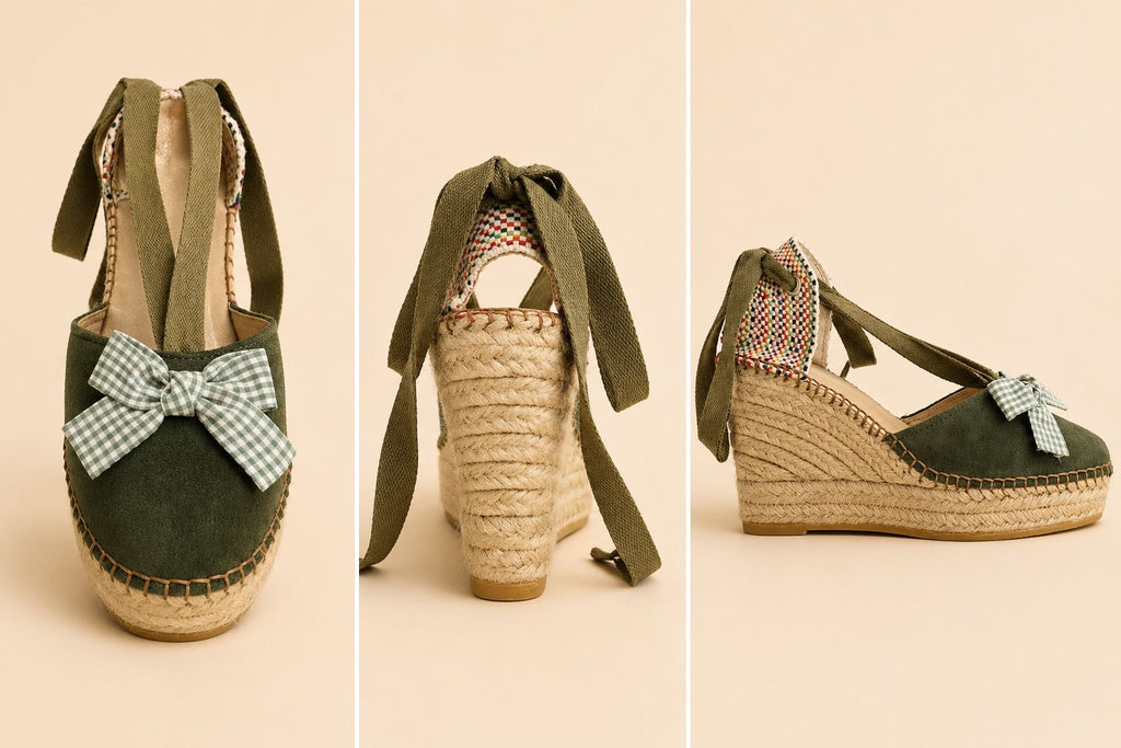 Espadrilles de Cuña Artesanales con Lazo al Tobillo