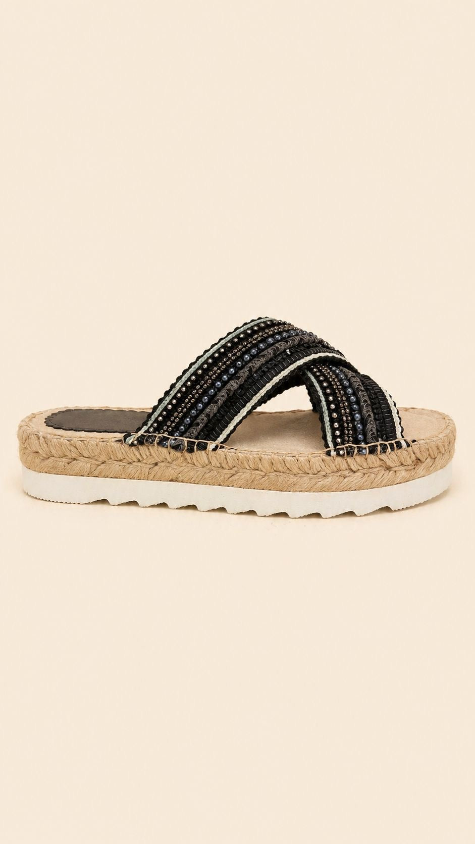 Sandalia Plataforma Cruzada con Tiras Bordadas Artesanales | 7 Colores